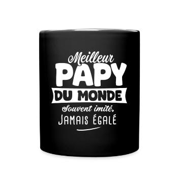 Meilleur papy du monde cadeau Papi fête des pères - Mug uni - noir - Devant