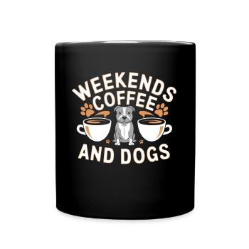 Weekends, Coffee and Dogs | Dog lover - Full Colour Mug - black - Front