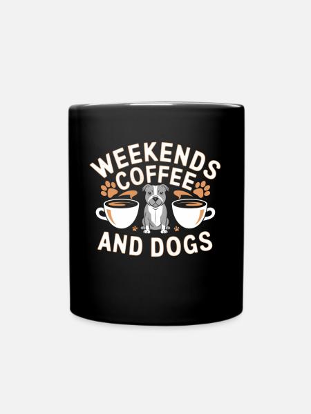 Les week-ends, le café et les chiens | Amoureux des chiens - Mug uni - noir