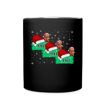 Ho Ho Ho Lebkuchenmännchen - Tasse einfarbig - Schwarz - Vorne