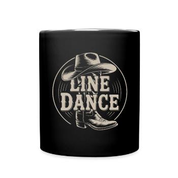 Line Dance Gruppe Training mein Tanzsport - Tasse einfarbig - Schwarz - Vorne