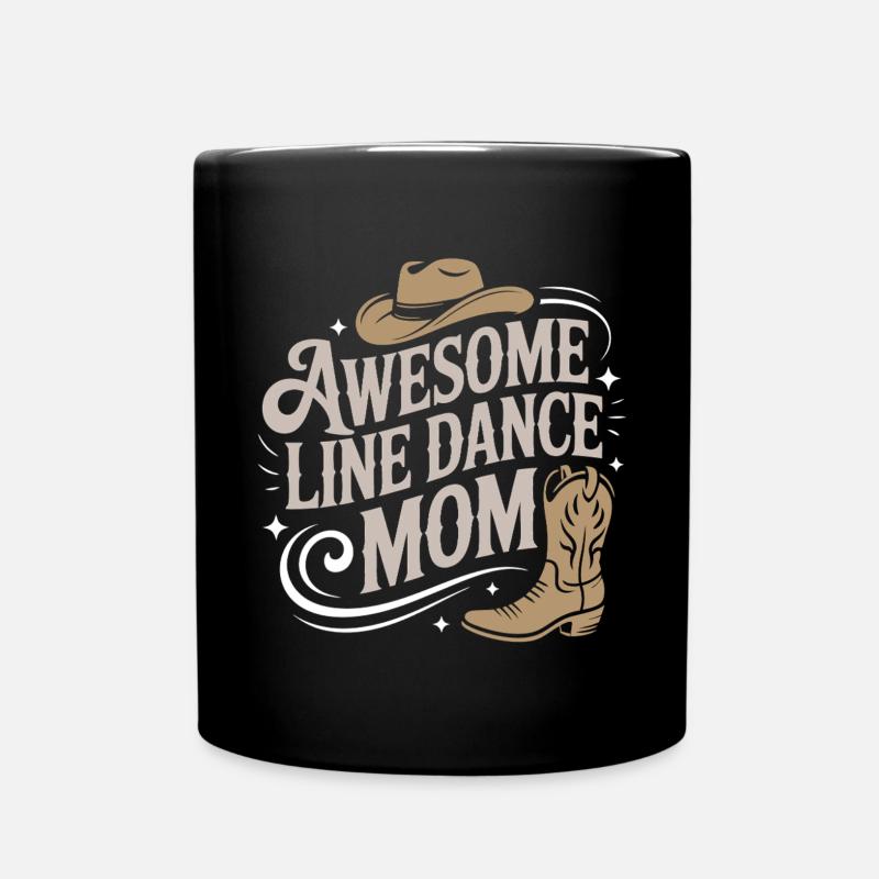 Linedance Mom. Wunderbare Line Dance Mama - Tasse einfarbig - Schwarz