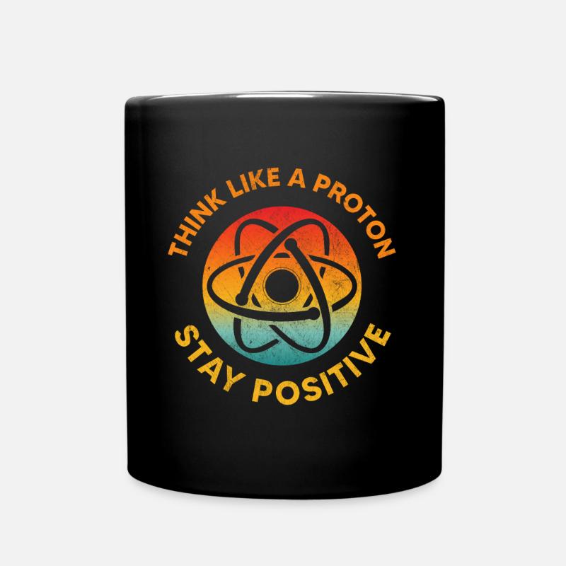Penser comme un proton reste positif Physique rétro - Mug uni - noir