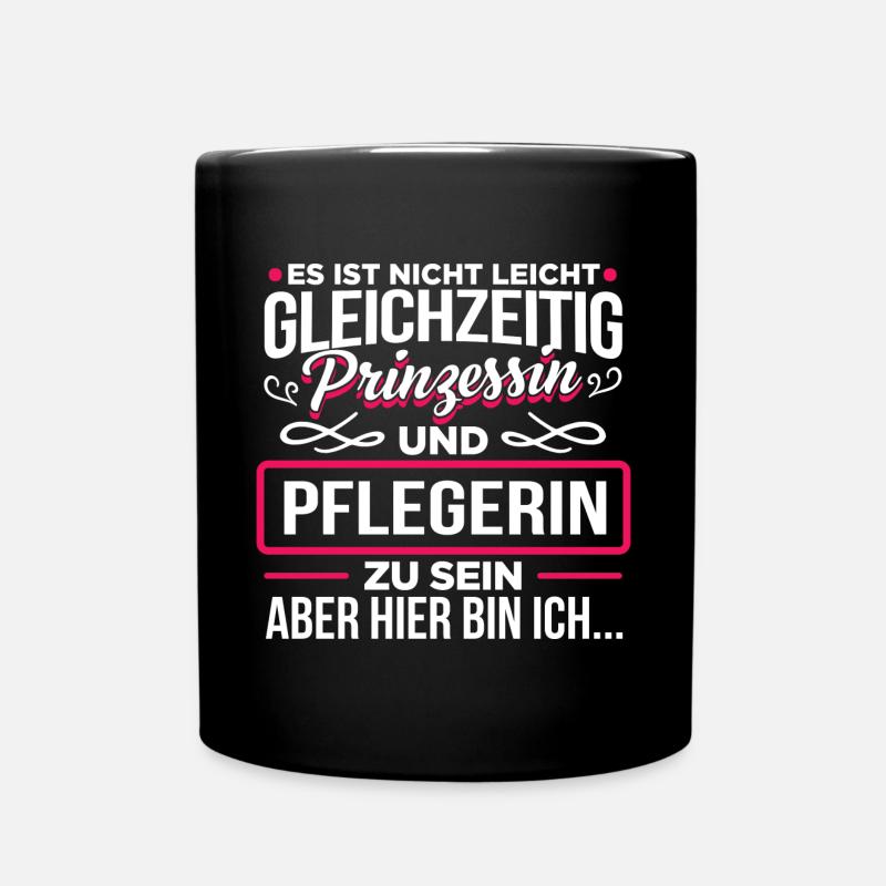 PFLEGERIN - Prinzessin - Tasse einfarbig - Schwarz