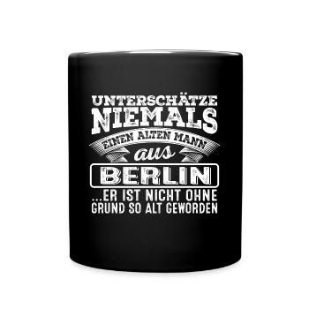 Der alte Mann aus BERLIN - Tasse einfarbig - Schwarz - Vorne