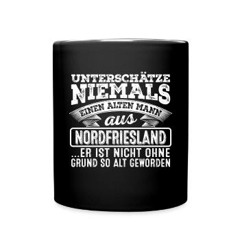 Der alte Mann aus NORDFRIESLAND - Tasse einfarbig - Schwarz - Vorne