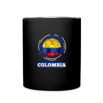 Soccer country flag of Colombia - Full Colour Mug - black - Front
