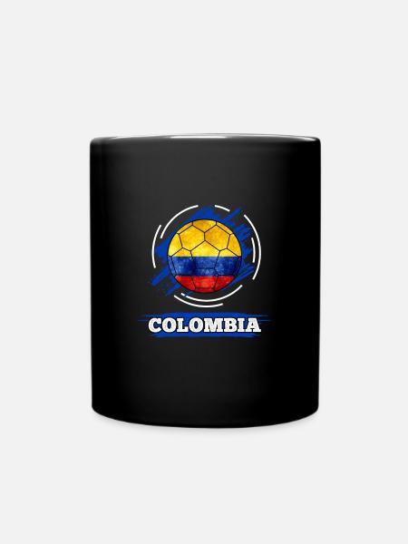 Drapeau du pays de football de la Colombie - Mug uni - noir