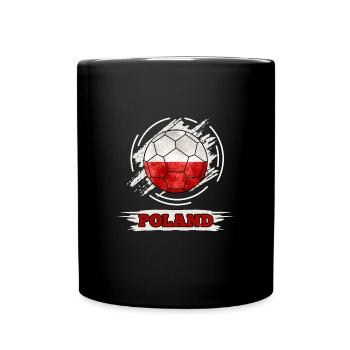 Soccer country flag of Poland - Full Colour Mug - black - Front