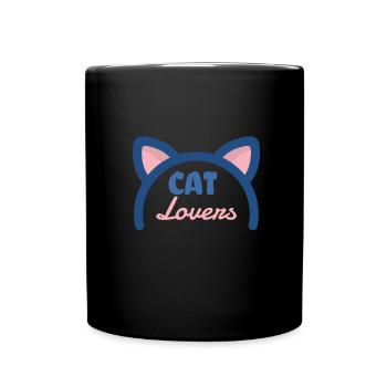 Amoureux des chats - Mug uni - noir - Devant