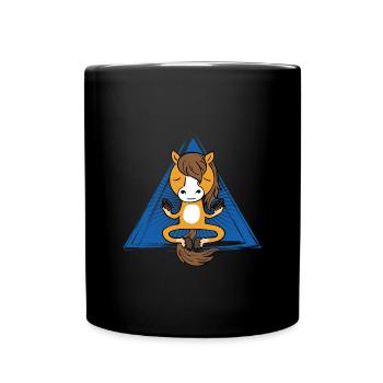 Cheval de méditation (cheval) - Mug uni - noir - Devant