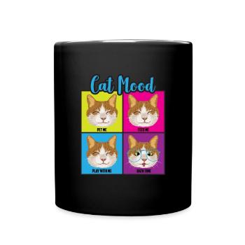 Funny Cat Moods - Full Colour Mug - black - Front