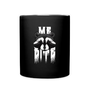 Ich beiße Waschbär - Tasse einfarbig - Schwarz - Vorne