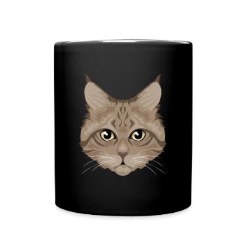 Brown Cat / Katze - Tasse einfarbig - Schwarz - Vorne