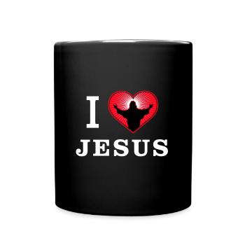 Ich liebe Jesus Christus - Tasse einfarbig - Schwarz - Vorne