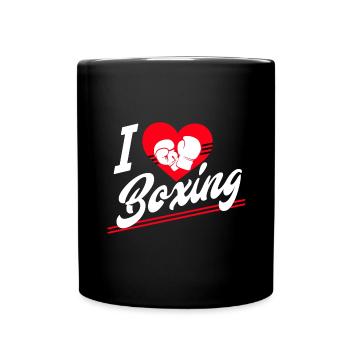 J'adore la boxe - Mug uni - noir - Devant