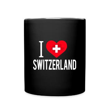 I Love Switzerland / Schweiz - Full Colour Mug - black - Front