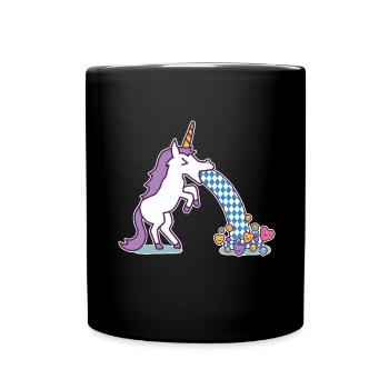 Puking unicorn on the - Full Colour Mug - black - Front
