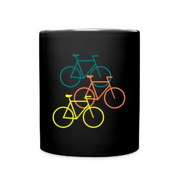 Bicycle Family Design - Full Colour Mug - black - Front