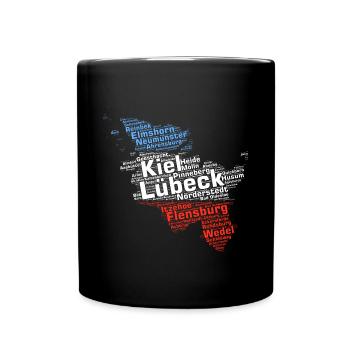 State Schleswig-Holstein Cities and municipalities - Full Colour Mug - black - Front