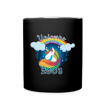 Einhörner wurden 2003 geboren - Tasse einfarbig - Schwarz - Vorne