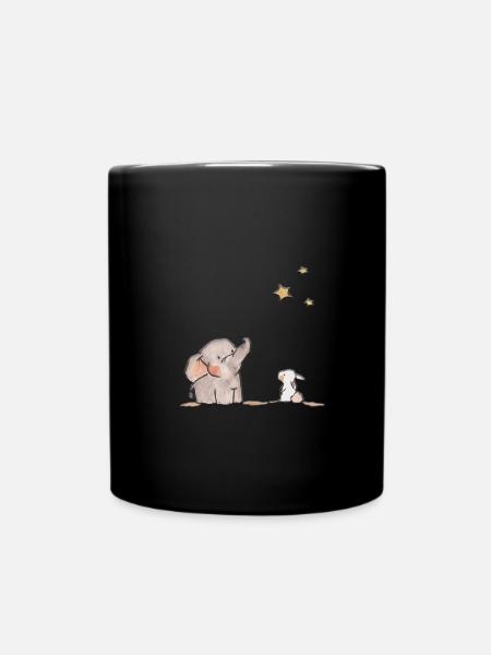 Baby Elefant - Tasse einfarbig - Schwarz