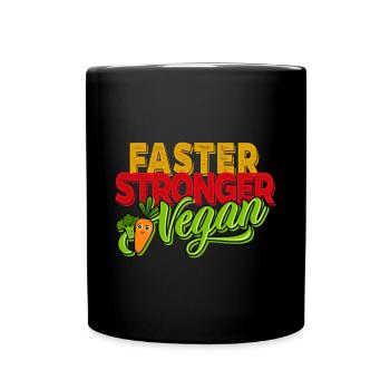 Végétarien végétalien - Végétalien plus fort plus rapide - Mug uni - noir - Devant