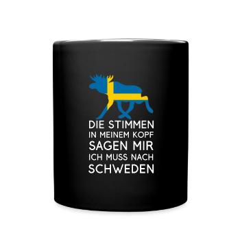 Je dois aller en Suède - les voix dans la tête - Mug uni - noir - Devant