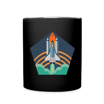 Rocket - Galaxy Space Space Astronaut - Full Colour Mug - black - Front