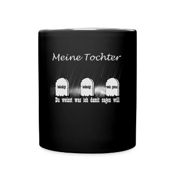 Vater und Tochter unzertrennbar - Tasse einfarbig - Schwarz - Vorne