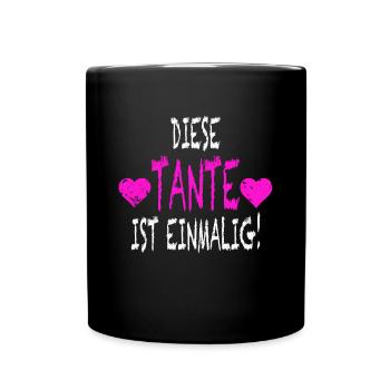 Tante Aunt Familie Liebling Tantchen Patentante. D - Tasse einfarbig - Schwarz - Vorne