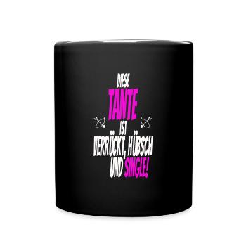 Tante Patentante Schwester Neffe Geschenk Birthday - Tasse einfarbig - Schwarz - Vorne