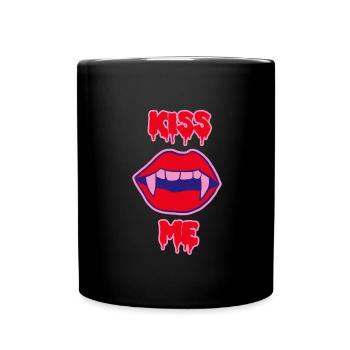 Sexy Hallowenn Vampire Lips Kiss Me - Full Colour Mug - black - Front