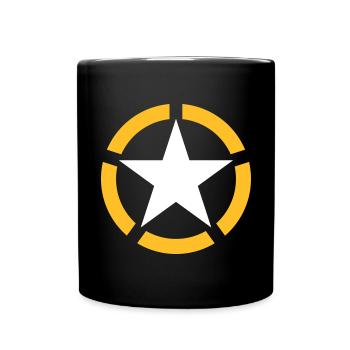 AVM STAR WHITE YELLOW 5 CUT v002 - Full Colour Mug - black - Front