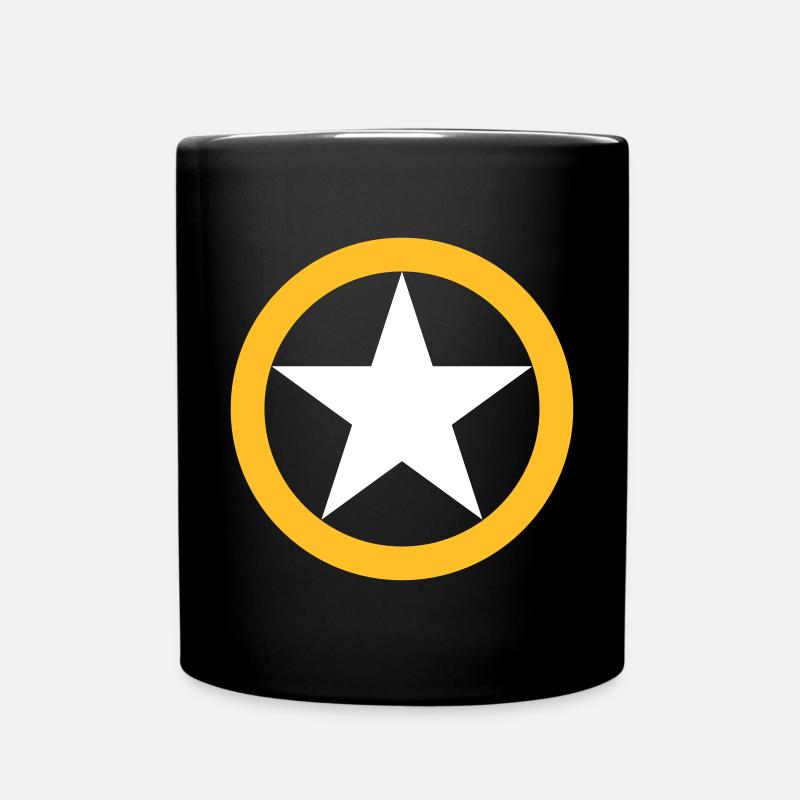 AVM STAR WHITE YELLOW NO CUT v002 - Full Colour Mug - black