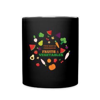 Powered by Fruits and Vegetables - Tasse einfarbig - Schwarz - Vorne