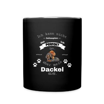 Dachshund disant chemise et accessoires - Mug uni - noir - Devant
