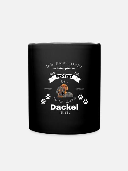 Dackel Spruchshirt und Accessoires - Tasse einfarbig - Schwarz