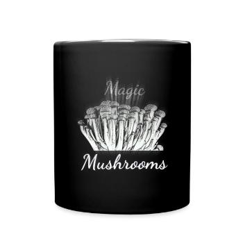 Magische Pilze - Tasse einfarbig - Schwarz - Vorne