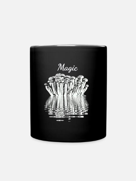 Magische Pilze - Tasse einfarbig - Schwarz