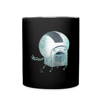 Can.Eyes - Washing Machine on Skates, Used Look - Full Colour Mug - black - Front
