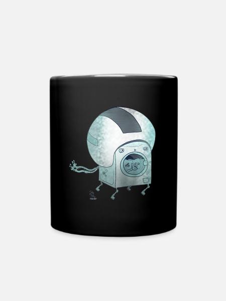 Can.Eyes - Washing Machine on Skates, Used Look - Full Colour Mug - black