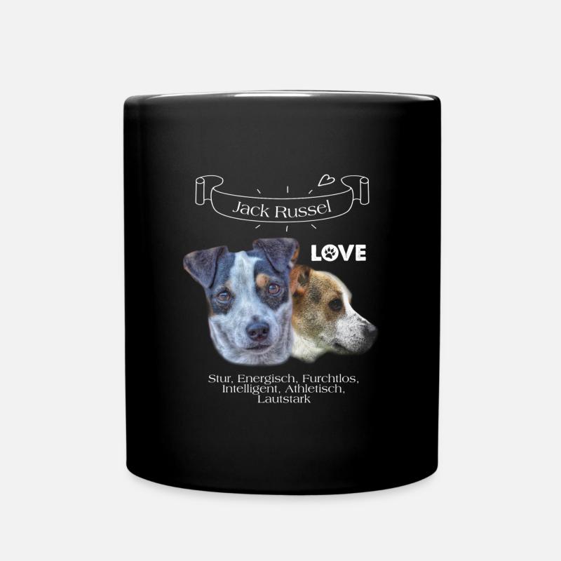 Jack Russel Shirt und Accessoires - Tasse einfarbig - Schwarz