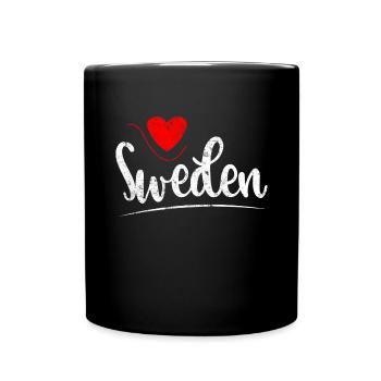 Suède coeur Suède - Mug uni - noir - Devant