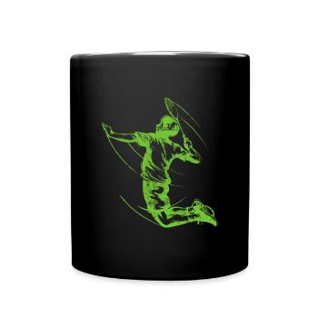 Badminton Spieler - Tasse einfarbig - Schwarz - Vorne