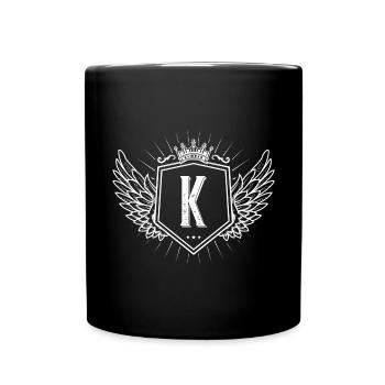 Lettre K - Mug uni - noir - Devant