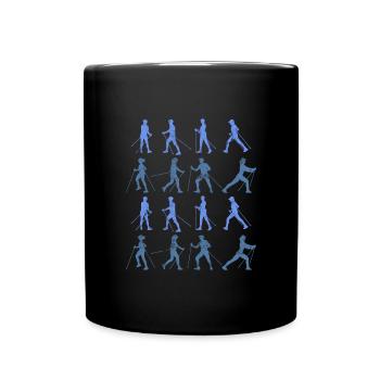 Silhouettes de marche nordique - Mug uni - noir - Devant