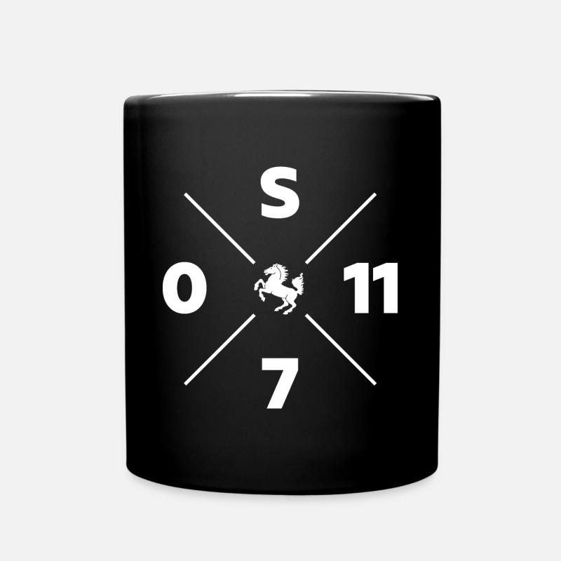 STUTTGART 0711 KREUZ WAPPEN TSHIRT - Tasse einfarbig - Schwarz