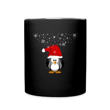 Joyeux Noël bonhomme de neige pingouin - Mug uni - noir - Devant
