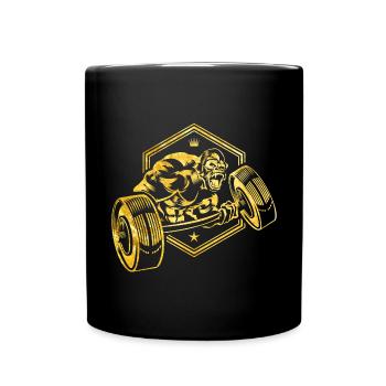 gorilla gym workout gold - Tasse einfarbig - Schwarz - Vorne